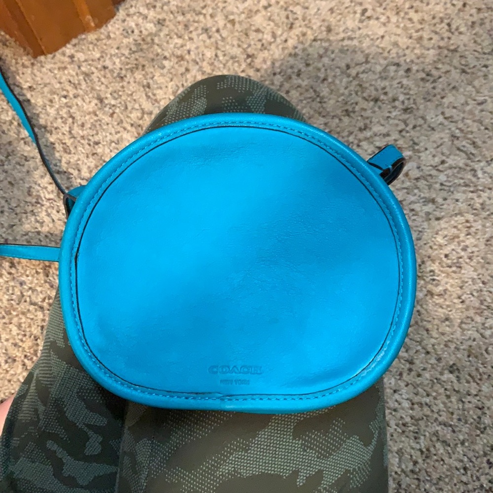 Coach blue round cross body